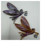 Pair of Kirks Folly Astral Fairy Enamel Brooches w