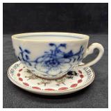 Royal Copenhagen Blue Cup and Coalport Queen Eliza