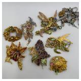 8 Kirks Folly Fantasy Fairy and Enamel Costume Jew