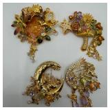 Kirks Folly Gold Tone Fantasy Whimsical Celestial