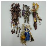 Kirks Folly Fantasy Brooch Group Including Wizard