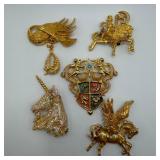 Kirks Folly Gold Tone Fantasy and Mythical Creatur