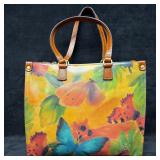 Patricia Nash Butterfly Print Leather Tote with Re