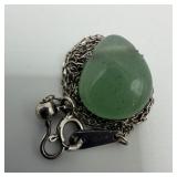 Pear Shaped Aventurine Pendant 925 Sterling Silver