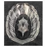 Vintage Etched Glass Celery Dish