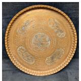 Vintage Etched 18' Etched Tree Brass Wall Plate