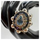 Sajen Sterling Silver Ring Abalone Shell Pear Shap