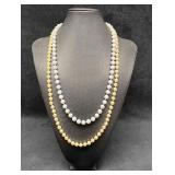 Necklaces Faux Pearls & Light Purple Onyx Like