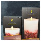 Lot of Two Luminara Real Flame Effect LED Pillar C