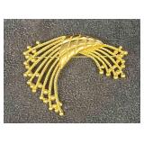 Large Signed Vintage Monet Chunky Gold tone brooch