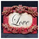 Michelle Butler Designs Love Plaque Red Rhinestone