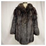 Fox Fur Coat Natural Dark Tone Mid Length Stroller