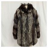 Natural Fox Fur Coat Multi Tonal Pile Design Dark