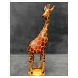 Hand-Carved Painted Wooden Giraffe Figurine Africa