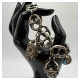 Etruscan Revival Figural Fob Charm Silver 800 Brac