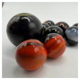 Black Base Cats Eye Glass Marble Collection with P