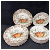 Set of Sixteen Williams Sonoma Plymouth Pumpkin Di