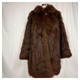 Brown Fox Fur Coat Long Pile Texture Style FurJ10