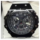Invicta Men Black Chronograph Watch White Silicone