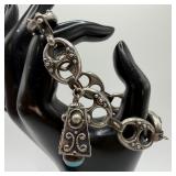 Etruscan Revival Style Single Fob Charm Sterling S