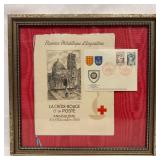 Framed 1962 French Red Cross Philatelic First Day