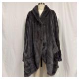 Gray Flared Silhouette Mink Fur Coat