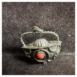 Victorian Revival Style Silver Fob Charm Unmarked