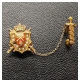 Antique 10k Gold Demolay Masonic Youth Pin