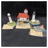 Three Harbour Lights Lighthouse Landmark Figurines