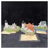 Harbour Lights Maine Lighthouse Figurines Three Ma