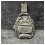 Blaque Black Pebbled Sling Backpack Crossbody Bag