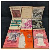 9 Vintage Musical and Movie Sheet Music