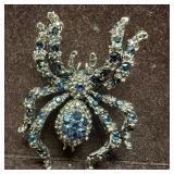 Rhinestone Spider Figural Brooch