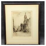 Framed Percy Robertson St George's Hanover Etching