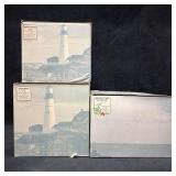 3 Harbour Lights Michigan Lighthouse Figurines wit