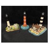 3 Harbour Lights South Carolina Lighthouse Figures