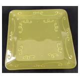 LG Ceramic Green Swirls Crate Barrel Serving Tray