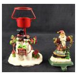 Christmas Snowman Candle Holder Santa Stocking Han