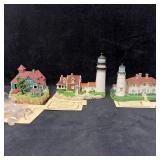 Three Harbour Lights Massachusetts Lighthouse Figu