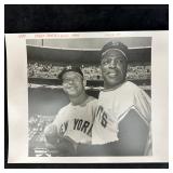 Mickey Mantle and Willie Mays Black and White Silv