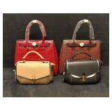 Red and Brown Womens Leather Fashion Bags Collecti