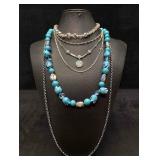 6pc Blue and Silver Lily of the Valley Necklace Lo