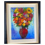 Maria Reyes Jones 'Wild Bouquet' Acrylic on Canvas