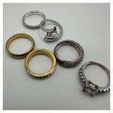 Group Of Costume Jewelry Fashion Rings Gold and Si