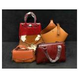 Red and Brown Womens Leather Fashion Bags Collecti