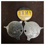 Colt Revolvers Ad Screwdriver Tool and Army Pinbac