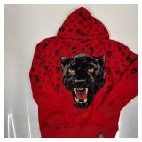 Lets Fred Red Panther Graphic Pullover Hoodie Stre