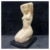 Bruno Mankowski Kneeling Nude Female Sculpture Wom