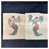 Pair of Hand Painted Indonesian Balinese Style Dan