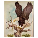 Vintage Bald Eagle Print On Canvas Leeham